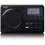 Pārnēsājamais radio Lenco MPR-035BK — FM/AM, tīkla un bateriju darbība, 2.5 collu LCD, 20 FM iepriekš iestatītas stacijas, 3.5 mm izeja