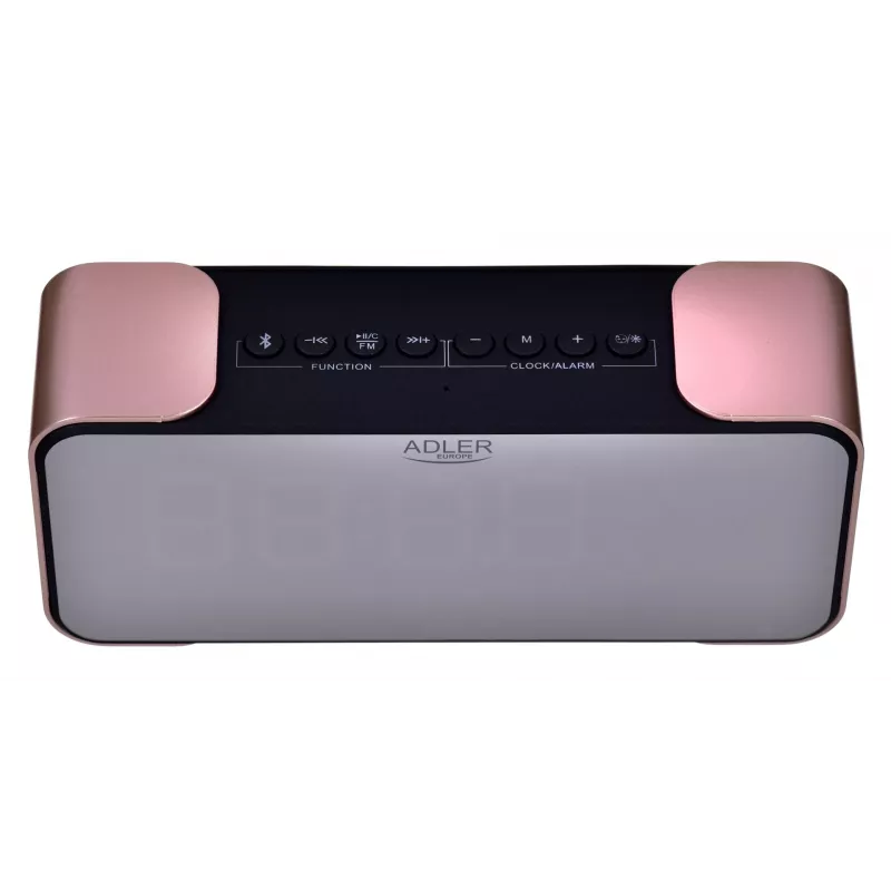 Digitālais modinātājpulkstenis Adler AD 1190CR — LED displejs, FM radio, Bluetooth, SD atskaņotājs, 2600 mAh akumulators