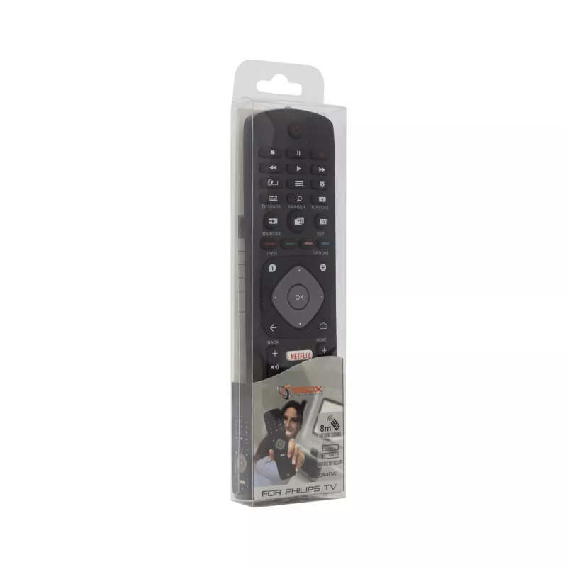 Universālā tālvadības pults SBOX RC-01404 Philips televizoriem — saderīgs aizvietotājs