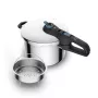 Spiediena katls Tefal SECURE TRENDY 6L ar nerūsējošā tērauda tvaicēšanas grozu, indukcijai piemērots