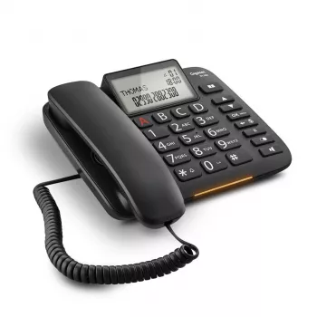 Vadu telefons Gigaset DL380 ar zvanītāja ID, melns