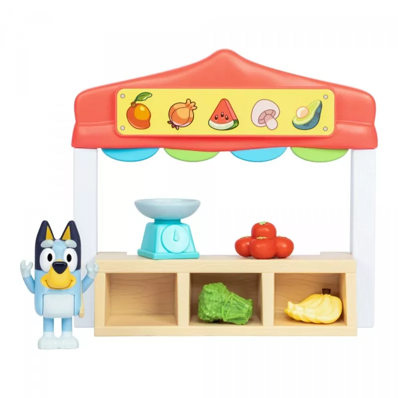 Figūriņu komplekts TMTOYS Mini Bluey Pārtikas veikals BLU17555 – miniatūru tēlu komplekts rotaļām