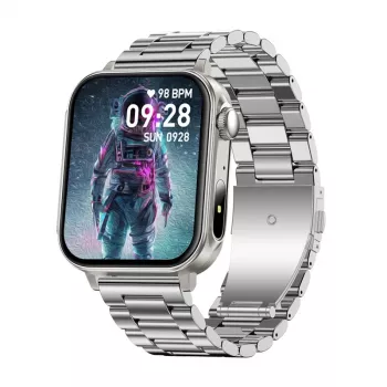 Viedpulkstenis Colmi P80 Steel Silver ar Bluetooth un sirdsdarbības monitoru
