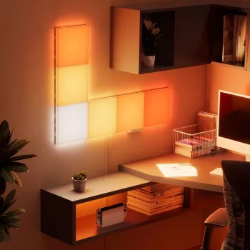 LED paneļa gaisma Nanoleaf N8100K02-6BS — Square RGB, 6 gab., AC 100–240 V, sienas stiprinājums
