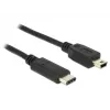 USB kabelis DeLOCK 83603 USB 2.0 1m USB C – Mini-USB B Melns