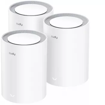 Cudy M3000 3-PACK Wi-Fi 6 tīkla sistēma (802.11ax) divjoslu (2.4 GHz / 5 GHz) pelēka, balta