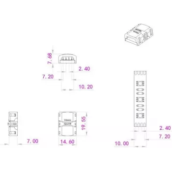 LED sloksnes savienotājs 4-pin EUROLITE 50530069 10 mm RGB LED sloksnēm