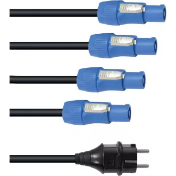 Strāvas kabelis EUROLITE P-Con 1-4 3x2,5mm² — sadalītājs vairāku ierīču barošanai