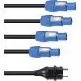 Strāvas kabelis EUROLITE P-Con 1-4 3x2,5mm² — sadalītājs vairāku ierīču barošanai