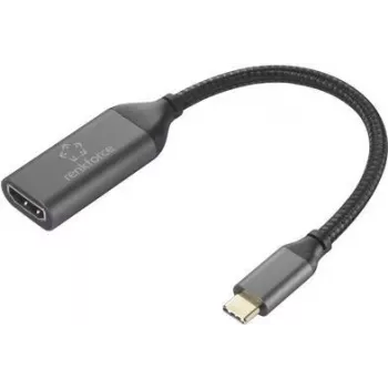 HDMI adaptera kabelis USB-C spraudnis 15 cm Melns RF-5234038 Pīts ekranējums (RF-5234038)