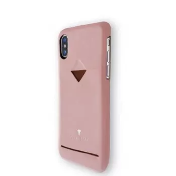 VixFox Card Slot Back Shell iPhone X/XS rozā aizsargmaciņš ar kabatiņu kartei
