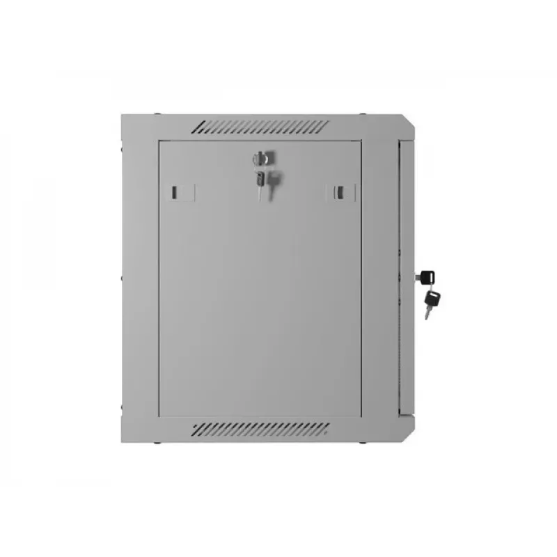 Lanberg WF01 19 inch 9U 600x450 pelēks sienas stiprinājuma skapis ar perforētām durvīm