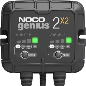 Bateriju lādētājs NOCO GENIUS2X2 4A 2-kanālu, 4A kopā, divi neatkarīgi izejas