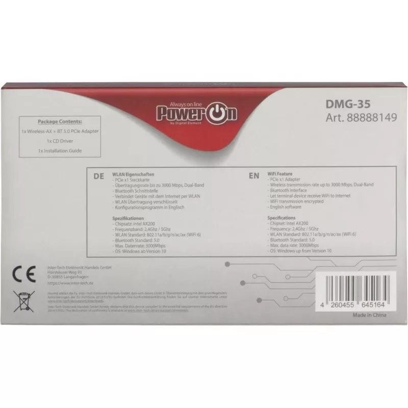Inter-Tech DMG-35 WLAN / Bluetooth 3000 Mbit/s Iebūvējams (88888149)