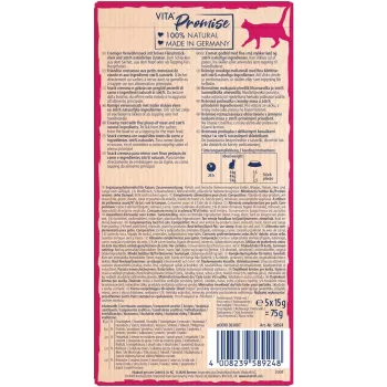 Vitakraft Naturals šķidrā kaķu barība liellopa pastē 75 g maisiņš, bezgraudu, bez lipekļa, bez konservantiem