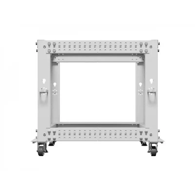 Atvērtais statīvs 19 inch 9U 600x600-1100 regulējams pelēks