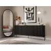 Kumode cama meble VERA 190x40x80 cm, matēti melna, skaidu plātne, 16 mm rāmis