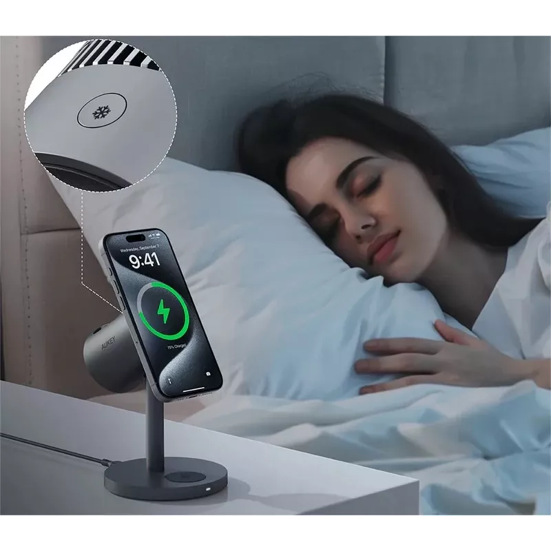 Bezvadu lādētājs 3in1 LC-MC311A 15W Qi2 MagSafe + 30W PD barošanas adapteris