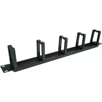 Alantec PK048 1U 19 inch kabeļu organizators ar birstīšu uzmavu, 5 plastmasas turētāji