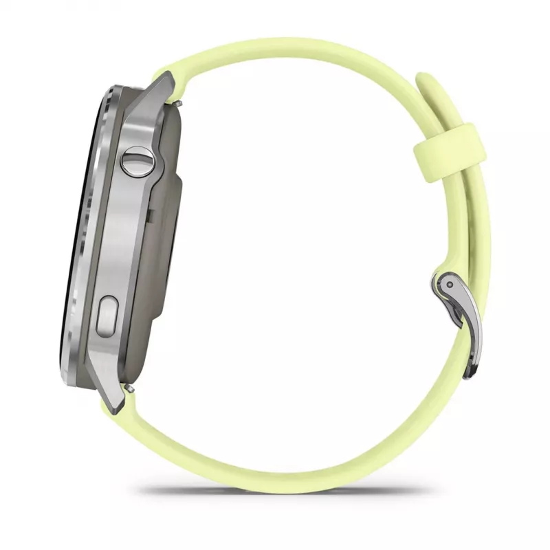 Garmin Venu 4 45 mm 010-03014-02 viedpulkstenis (sudraba, citronkrāsas silikona siksniņa)