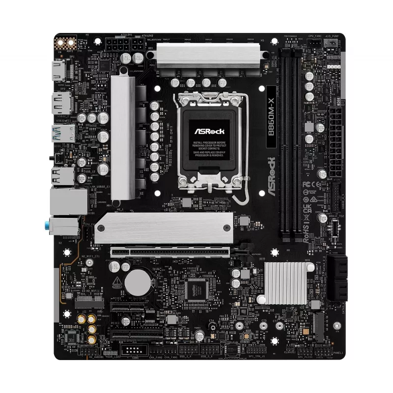 ASRock B860M-X mātesplate ar Intel B860 mikroshēmojumu, LGA 1851, micro ATX, DDR5