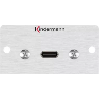 USB-C ligzda Kindermann 7444000549, anodēts alumīnijs, puse platuma