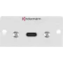 USB-C ligzda Kindermann 7444000549, anodēts alumīnijs, puse platuma