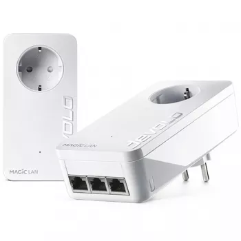 devolo Magic 2 LAN triple Powerline Starter Kit - tīkla signāla pārraidītājs pa elektrības vadu līdz 2400 Mbit/s, 3x Gigabit LAN (katrā vienībā)