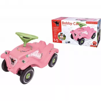 Bobby-Car-Classic Flower, Rutscher rozā/gaiši zaļš
