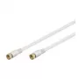Wentronic Goobay SAT savienojuma kabelis, 100% ekranēts, apzeltīts, balts, 3,5 m - F-spraudnis F-spraudnis (67292)