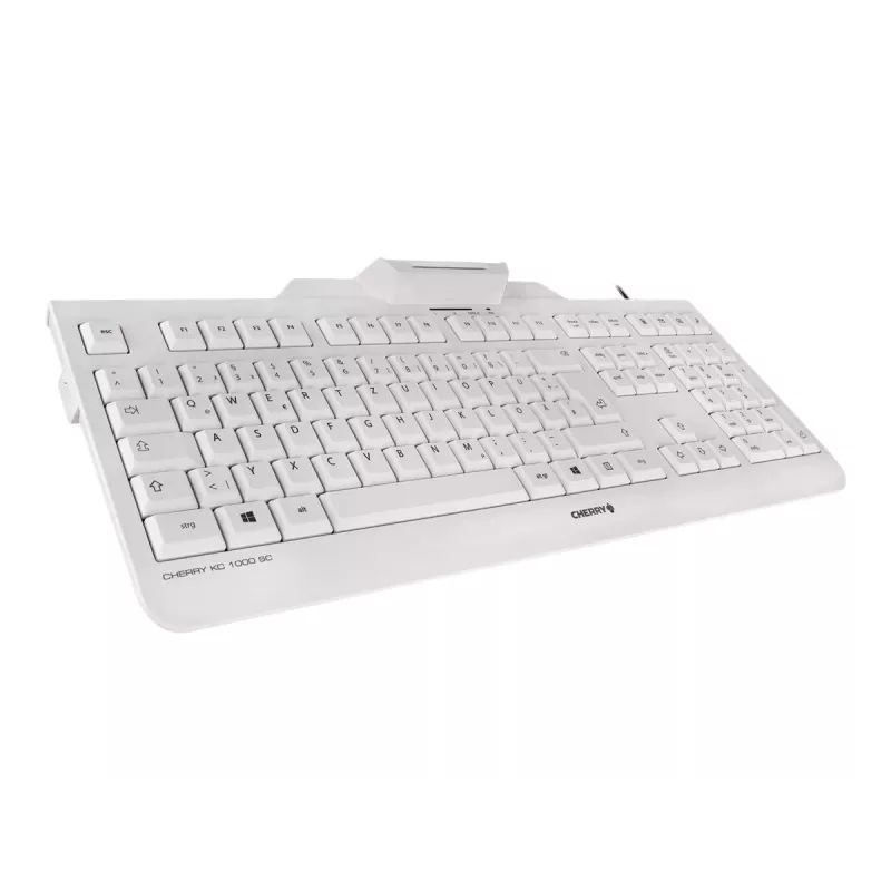 Tastatūra CHERRY KC 1000 SC vadu, ar viedkartes lasītāju, gaiši pelēka, USB, QWERTY UK