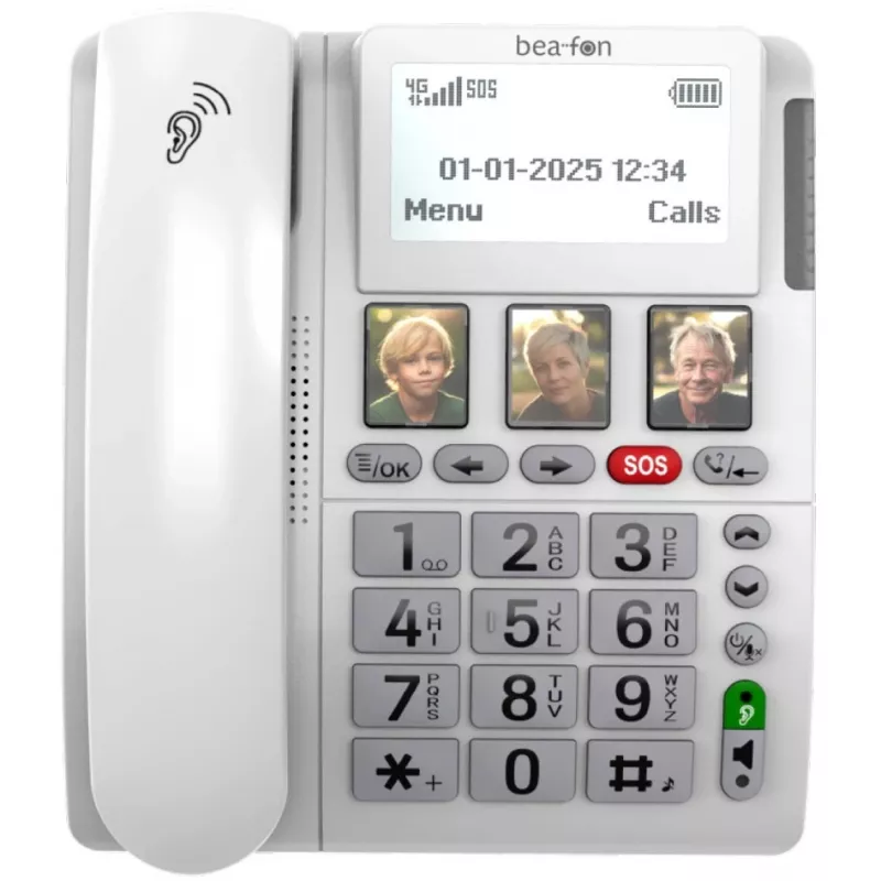 Bea-fon ML10 LTE (4G galda telefons) Balts ar SOS aproci