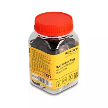 DeLOCK RJ45 modulārais spraudnis Cat.8.1 25 gab. komplekts ar stieples atslogojumu