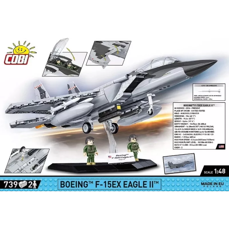 Cobi Būvbloķēšanas komplekts Boeing F-15EX Eagle II modelis COIB-5900, kolekcionējams mēroga konstruktors