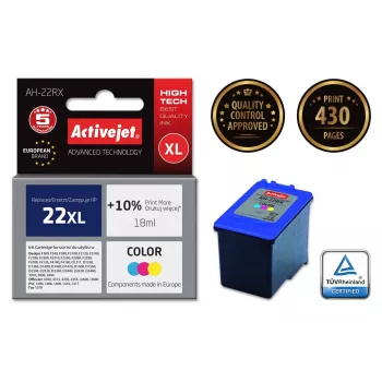 Activejet AH-22RX tinte (HP 22XL C9352A nomaiņa; Premium; 18 ml; krāsu)