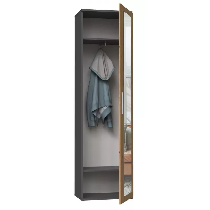 Skapis DUO SZAFA ANT/ART KP — 1 durvis, 2 plaukti, 500×350×1800 mm