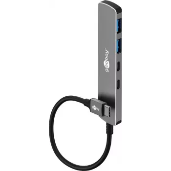 Goobay Slim 4-Portu USB-Hubs USB-C uz USB-A 5 Gbit/s - USB 3.2 ligzda (79159)
