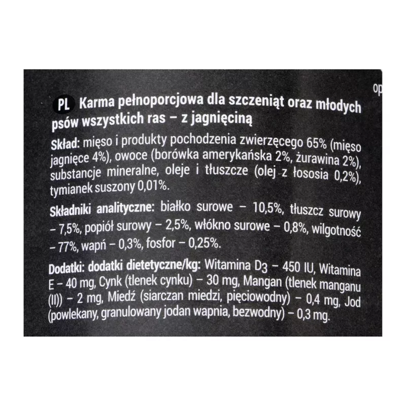 Dolina Noteci Rafi Junior ar jēru, dzērvenēm un mellenēm - Slapjā suņu barība 400 g