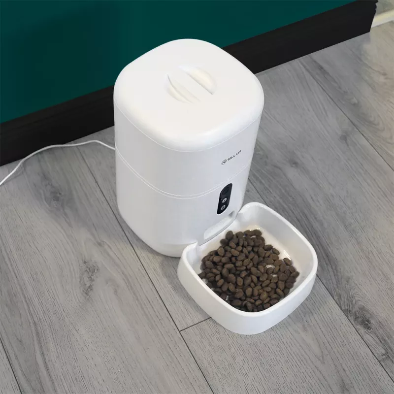 Automātiskā barotava mājdzīvniekiem Tellur TLL331461 ar UltraHD kameru, 4 L, Balta