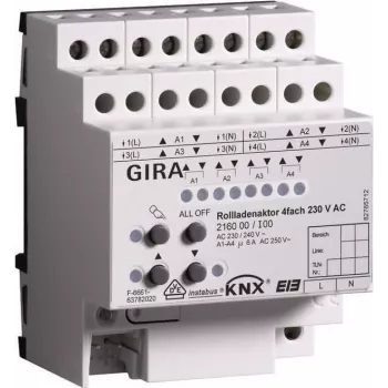 GIRA izpildmehānisms 216000 KNX/EIB žalūziju 4-kanālu 230VAC REG (216000)