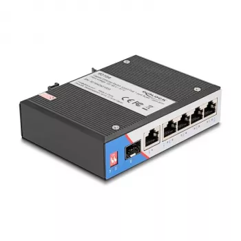 Tīkla slēdzis DELOCK 80164 4 portu Gigabit PoE ar 1 Uplink RJ45 portu