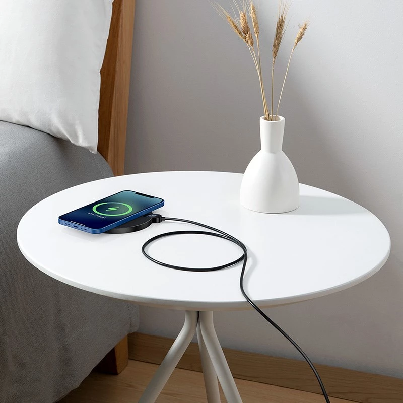 Baseus CCED000001 bezvadu lādētājs austiņām un viedtālruņiem, melns, USB, iekštelpām