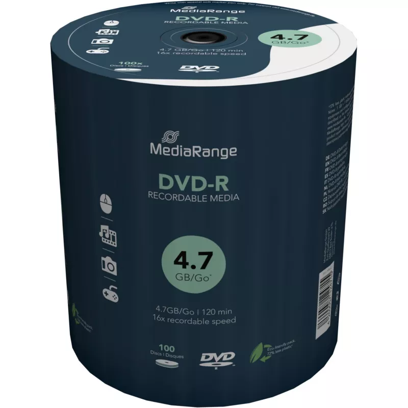 MediaRange MR442 tukšs DVD-R disks 4.7 GB 100 gab.