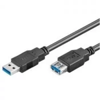 Wentronic Goobay USB 3.0 SuperSpeed pagarinātājkabelis, melns, 1,8 m - USB 3.0 spraudnis (A tips) > USB 3.0 ligzda (A tips) (93998)