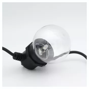 LED virkne RealPower 463614 12 lampiņas silta balta 4,9 m bateriju darbināma (AA)