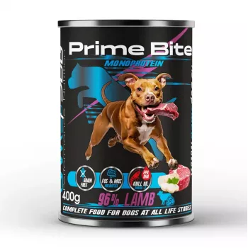PRIME BITE Monoprotein jēra gaļa ar pētersīļiem - mitrā barība suņiem - 400g