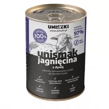 Konservēta slapjā suņu barība Uniszki Unismak Jēra recepte 400 g