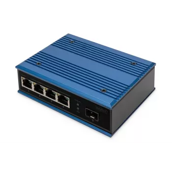 Digitus industriālais 4 portu Fast Ethernet tīkla slēdzis, nepārvaldāms, ar 1 SFP FE augšupsaiti