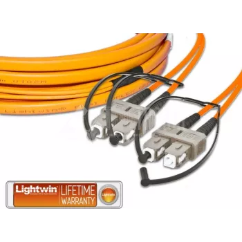 Lightwin augstas kvalitātes plakanā dupleksā LWL patch kabelis, MM OM2, SC - SC (LDP-50 SC-SC 3.0 FD)