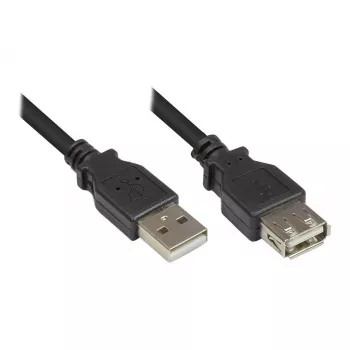 Pagarinātājs USB 2.0 Spraudnis A uz Ligzda A, melns, 3m, Good Connections® (2511-OF3S)